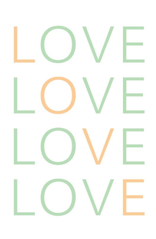 زفاف - Love Print, Love Art, Bedroom Decor, Love Poster, Love Gifts, Mint Peach, Wall Decor, Nursery Decor, Girlfriend Boyfriend Gift, Typography