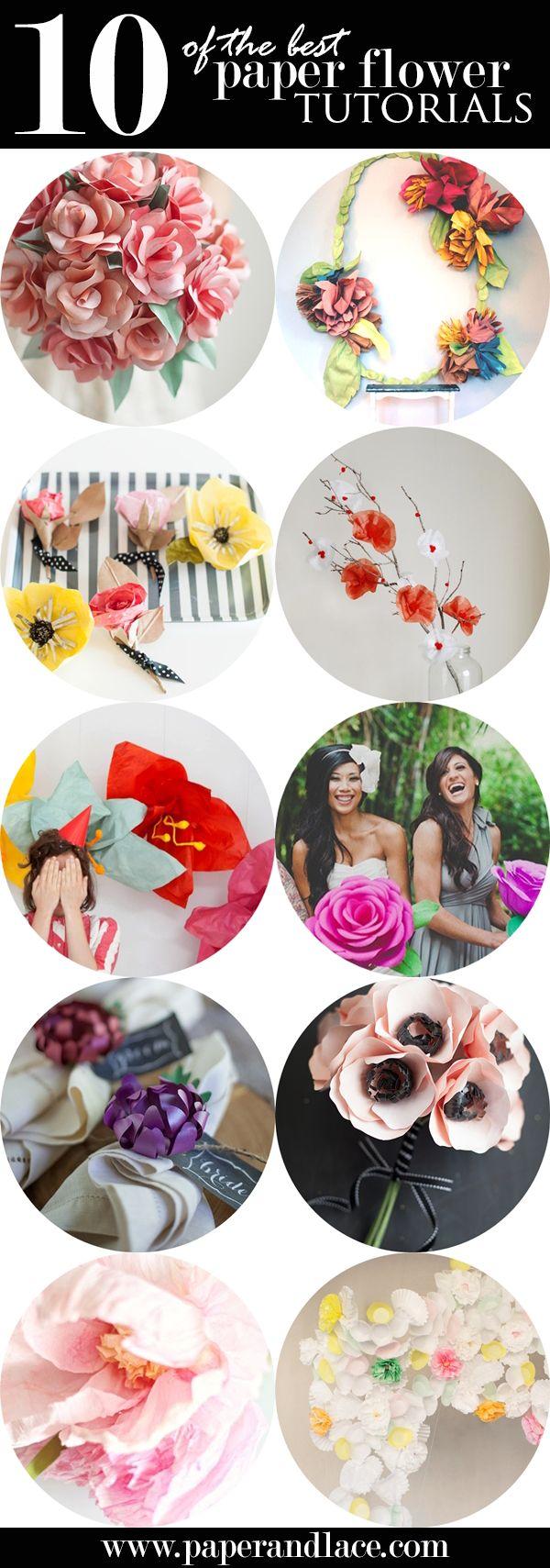 Wedding - 10 Of The BEST Paper Flower Tutorials. Which One Would You Make