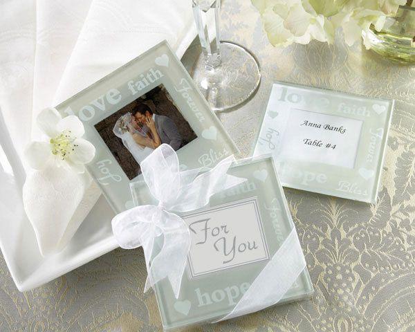 Wedding - Pearlized Photo Coasters Favors