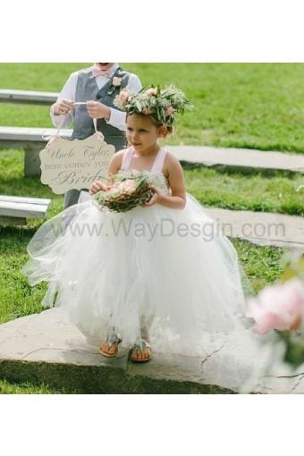 Mariage - Flower girl dress Ivory tutu dress, cap sleeves chiffton roses, baby tutu dress, toddler tutu dress,newborn