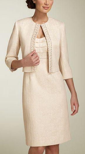زفاف - Women's Tahari By Arthur S. Levine Metallic Jacquard Jacket & Dress