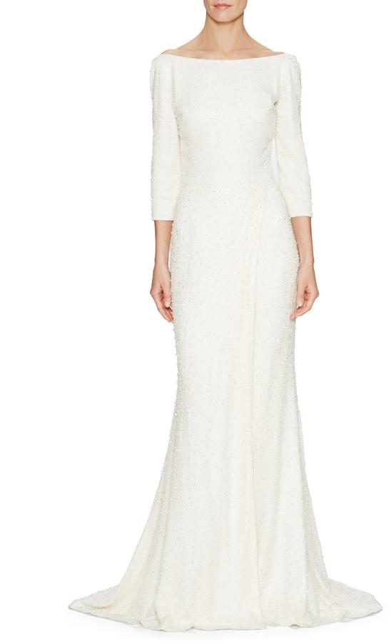 Hochzeit - Lana Beaded Cowlback Bridal Gown