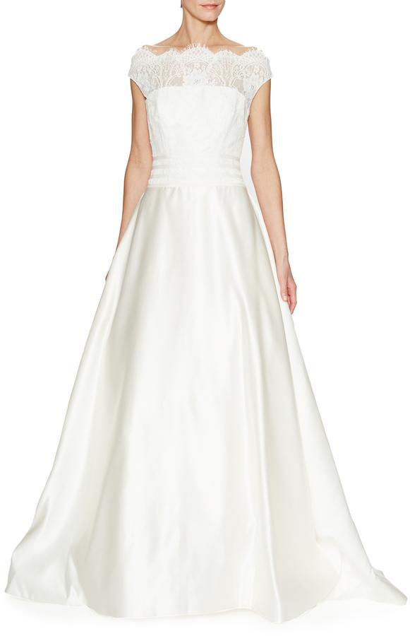 Wedding - Scalloped Bateau Bridal Gown