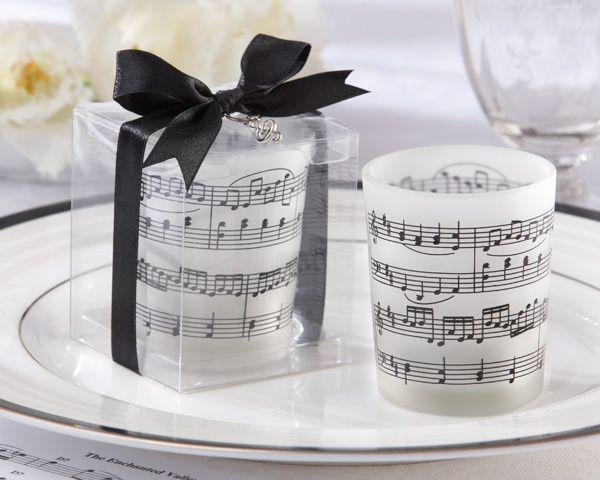 Hochzeit - Musical Notes Frosted-Glass Tea Light Holder (Set Of 4)