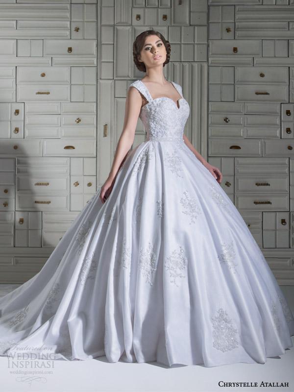 Wedding - Discount 2015 New Chrystelle Atallah Applique Beaded Satin Ball Gown Wedding Dresses Sweetheart Strap Bridal Gowns Beaded Sash Zipper Wedding Dress Online with $157.07/Piece on Hjklp88's Store 