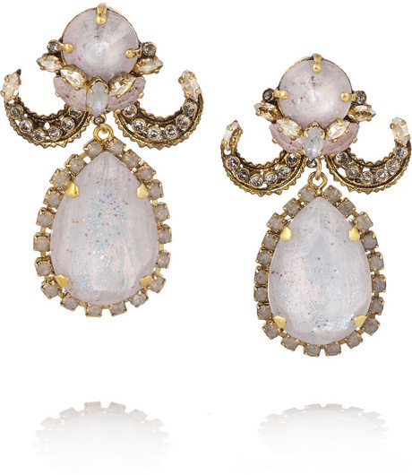 Mariage - Erickson Beamon Happily Ever After gold-plated Swarovski crystal earrings