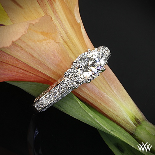 Hochzeit - 18k White Gold "Imperial" Diamond Engagement Ring