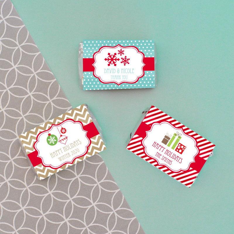 Wedding - Personalized Winter Mini Candy Bar Wrappers