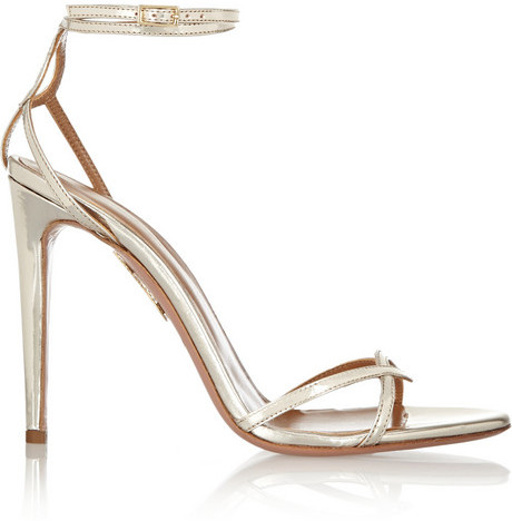 Hochzeit - Aquazzura + Olivia Palermo mirrored-leather sandals