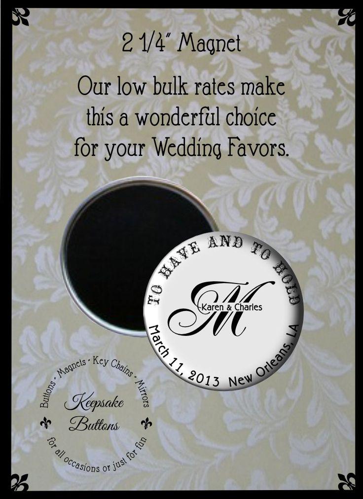 Hochzeit - 2.25" Custom Wedding Vows Magnet, Wedding Favors, Wedding Keepsake, Refrigerator Magnet