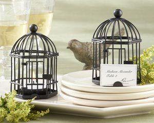 زفاف - Birdcage Tea Light/Place Card Holder