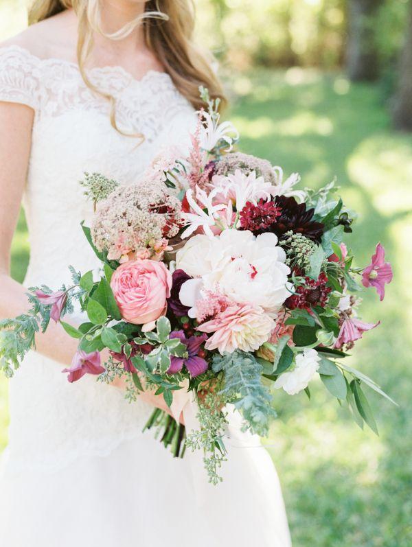 Wedding - Burgundy And Plum Bouquet