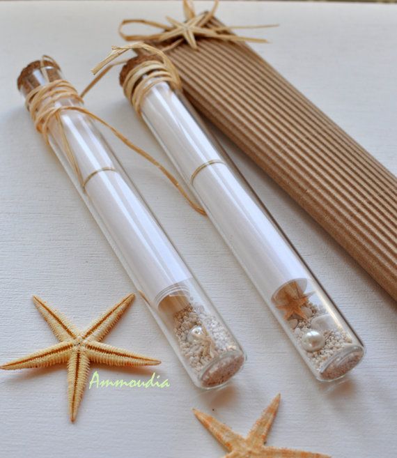 Wedding - Message In A Bottle-Invitation In A Glass Tube-Destination Beach Wedding Invitation - Beach Bridal Shower- Baby Shower Invitation