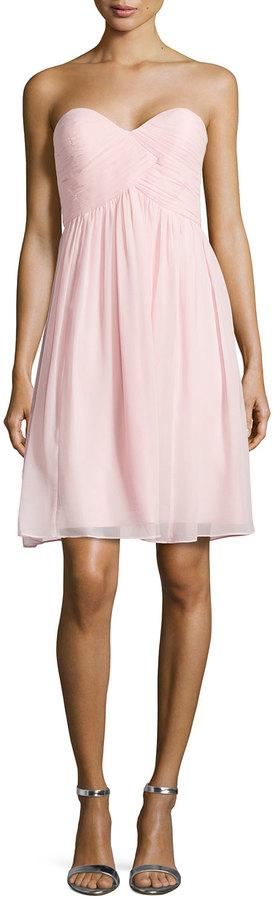 Mariage - Donna Morgan Strapless Ruched-Bodice Cocktail Dress, Blush
