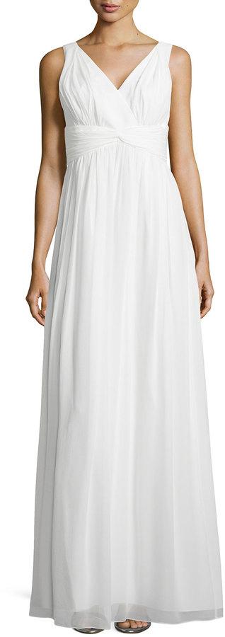 Hochzeit - Donna Morgan Sleeveless Empire-Waist Gown, White Lily