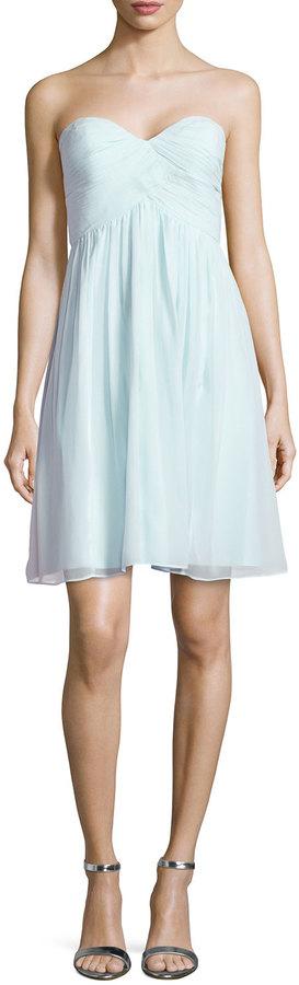 Mariage - Donna Morgan Strapless Ruched-Bodice Cocktail Dress, Beach Glass