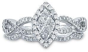 زفاف - FINE JEWELRY 3/4 CT. T.W. Diamond 14K White Gold Marquise-Style Bridal Ring Set
