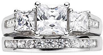 Hochzeit - FINE JEWELRY Cubic Zirconia Sterling Silver Bridal Set