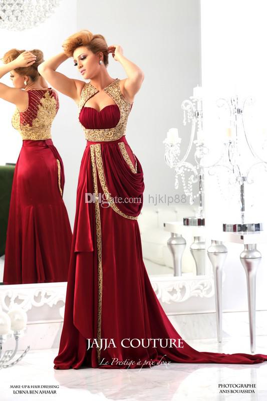 زفاف - 2014 New Arrival Jajja-couture Red Evening Dresses Sweetheart Chiffon Runway Vintage Gold Embroidery Crystals Prom Dresses Evening Gowns Online with $121.24/Piece on Hjklp88's Store 
