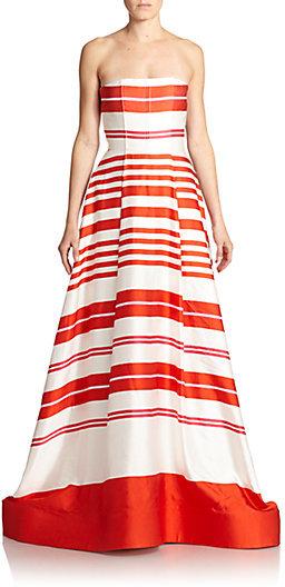 زفاف - Alice + Olivia Aubrey Strapless Stripe Gown
