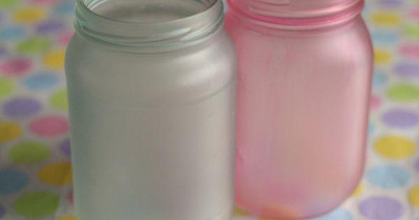 Свадьба - How To Paint A Mason Jar With A Frosted Finish
