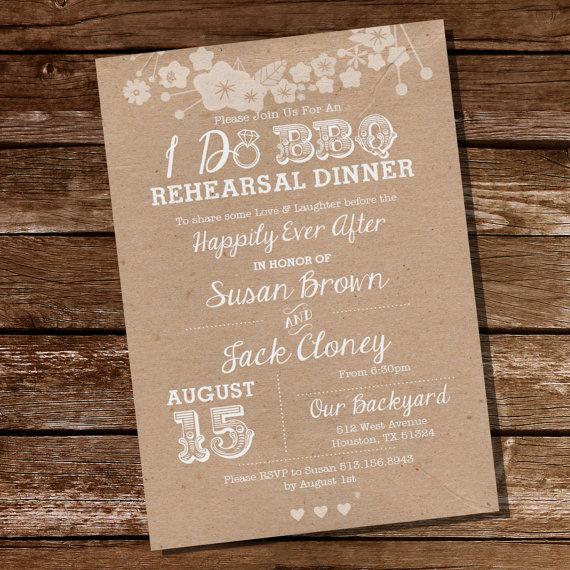 Mariage - I Do BBQ Rehearsal Dinner Invitation - Instant Download and Edit with Adobe Reader - Print at Home!