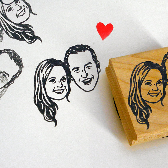 زفاف - Self inking stamps / custom couple portrait / wood block / for stamp up personalized wedding cards save the date etc