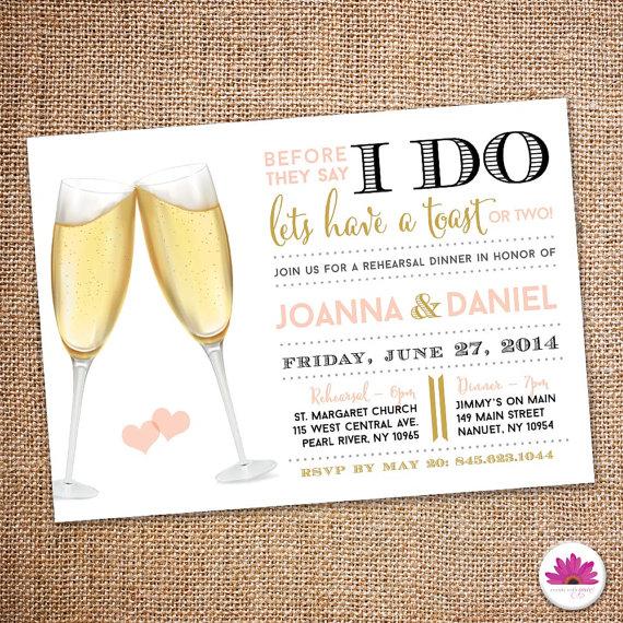 Mariage - Before They Say I Do....Rehearsal Dinner Invitation 5 X 7  (Digital file)