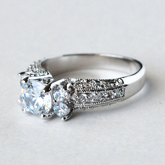 Wedding - cz ring, cz wedding ring, cz engagement ring, cubic zirconia engagement ring, solitaire engagement ring, size 5 6 7 8 9 10 - MC1074931AZ