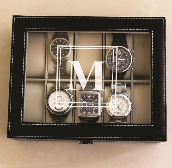 Mariage - Personalized Watch Storage  Box  - Groomsmen Gifts - Father's Day Gift - Wedding Party Gift - Engraved, Customized, Monogrammed for Free