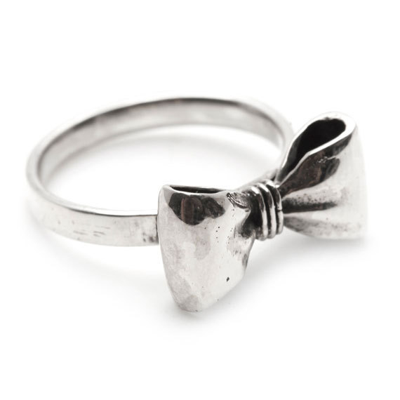 زفاف - Silver Bow Ring Sterling Engagement Womens Rings Antique Jewelry