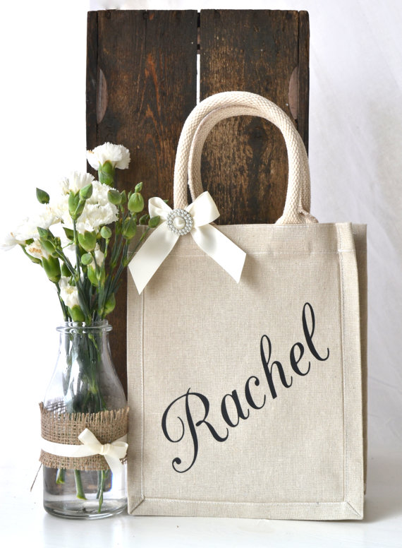 زفاف - Rustic, Ivory & Pearl Bridesmaid Gift Bag