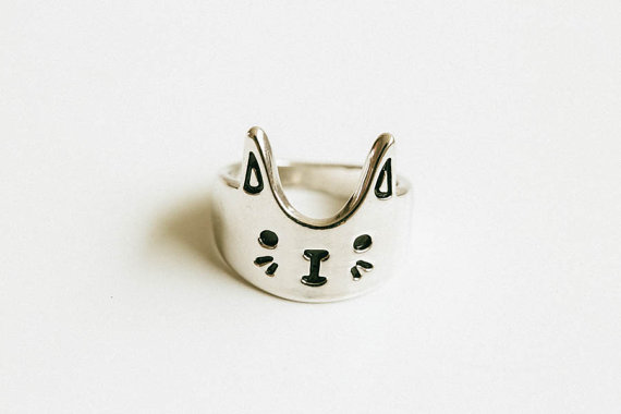 Hochzeit - love cat ring,cat ring,kitty ring,elephant ring,animal ring,cute ring,bridesmaid gift,men's rings,unique ring,men ring,couple ring,USADR23