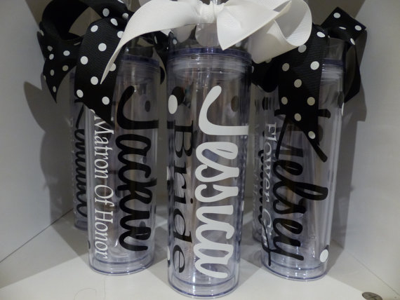 Mariage - Wedding Tumblers -  Personalized Wedding Tumblers, Bride, Bridesmaid gifts,  Groom, wedding day, mother of the bride, mother of the groom