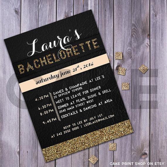 Mariage - Bachelorette invitation, printable bachelorette invite, glitter bachelorette, glitter invitation, glitter birthday, birthday invitation