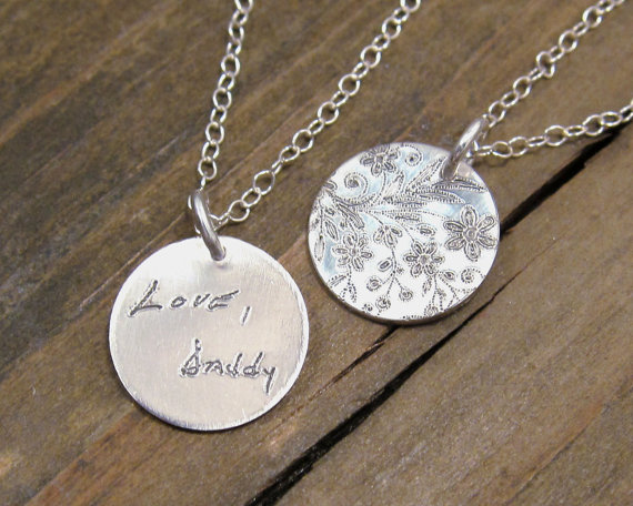 Свадьба - Personalized Necklace - ACTUAL Handwriting Jewelry -  Memorial Jewelry - Bridesmaid Gift