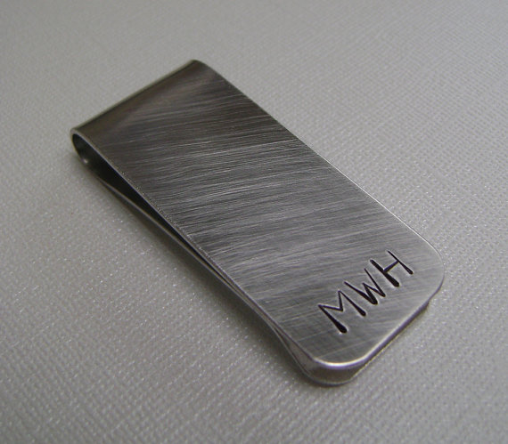 Mariage - Money Clip - Personalized Hand Stamped Custom Money Clip - Groomsmen Gift - Mens Gift