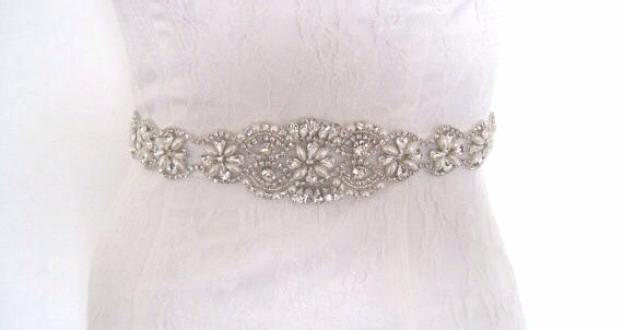 Hochzeit - Crystal Bridal belt wedding dress sash diamond pearl bridal sash, star