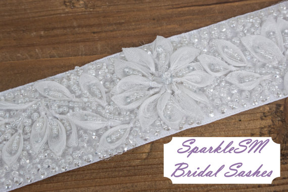 Wedding - Bridal Sash, Wedding Sash, Bridal Belt, Crystal Sash, Rhinestone Sash, Jeweled Belt, Bridal Belt, Wedding Gown Belt Bridal Belt -  Whitney