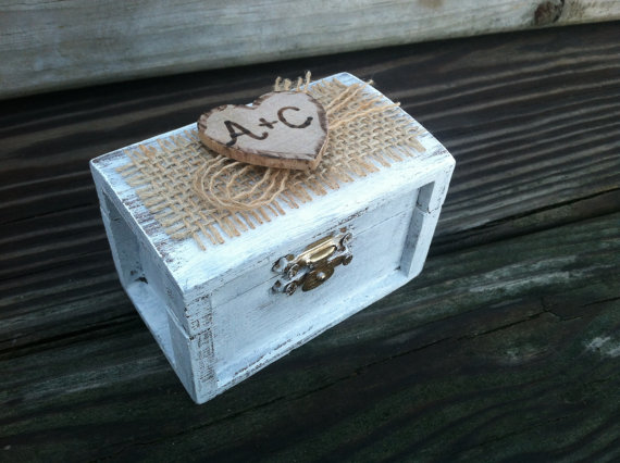 زفاف - Rustic wedding ring box, nautical beach side wedding, ring pillow alternative, country wedding