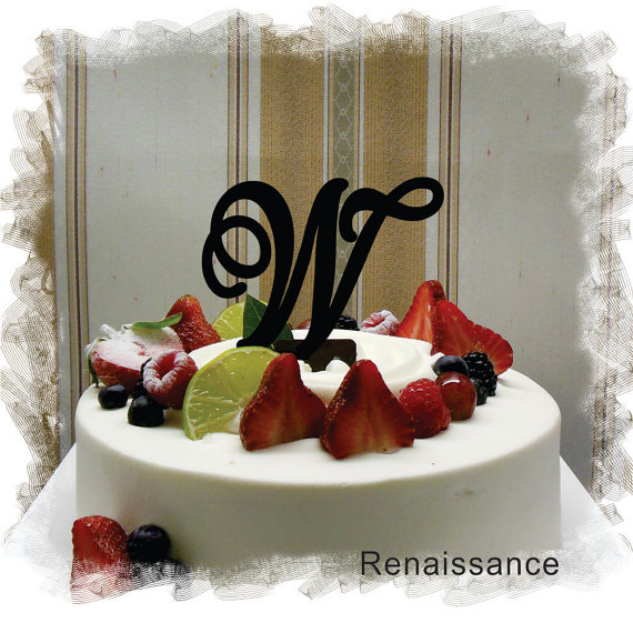 Свадьба - Monogram Wedding Cake Topper - 5"or 6" Beautiful Single Monogram letter Cake Topper ( Special Custom Made Initial Wedding Topper )