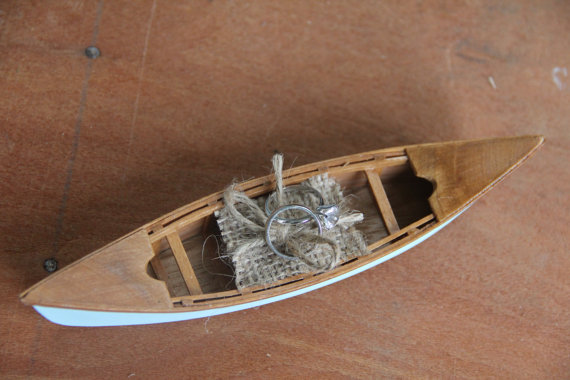 Wedding - Miniature Canoe Ring Bearer Pillow