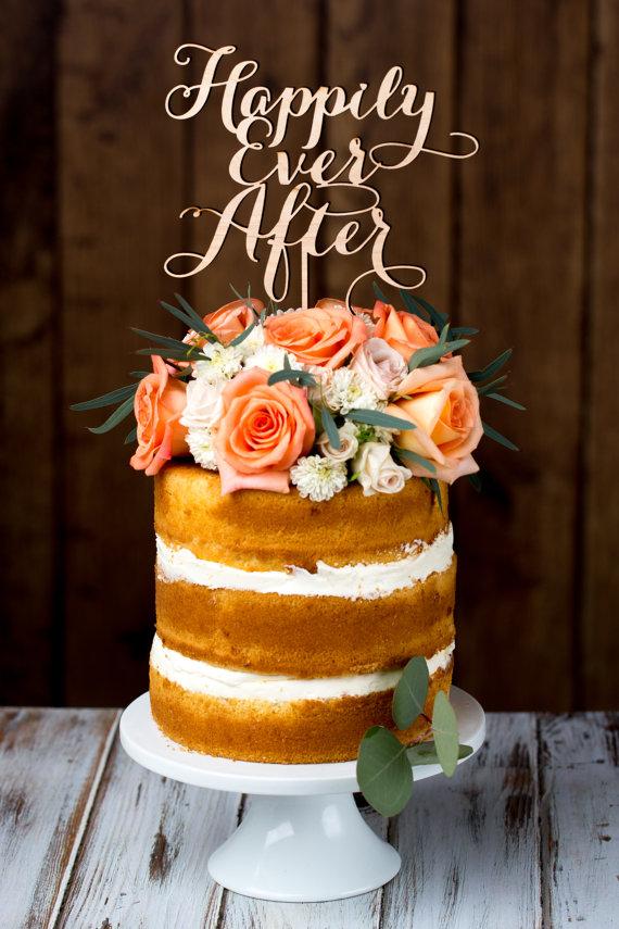 زفاف - Wedding Cake Topper - Happily Ever After - Birch