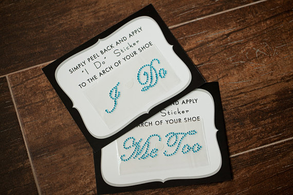 Свадьба - I Do & Me Too Shoe Stickers for Weddings // AQUA BLUE