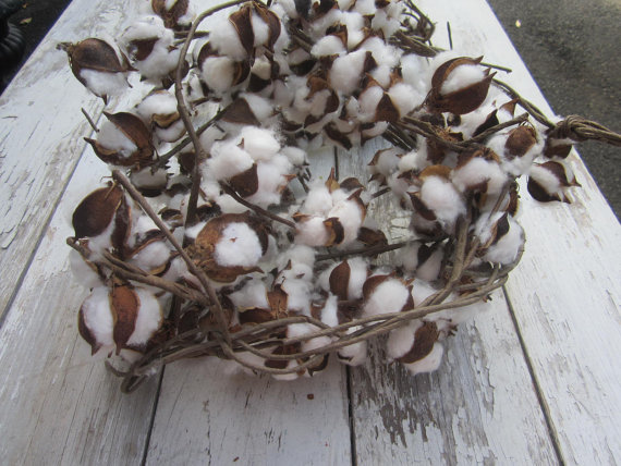 زفاف - Bundle of Natural Cotton Balls on stems Wedding Bouquet Centerpiece Large quantity Husks