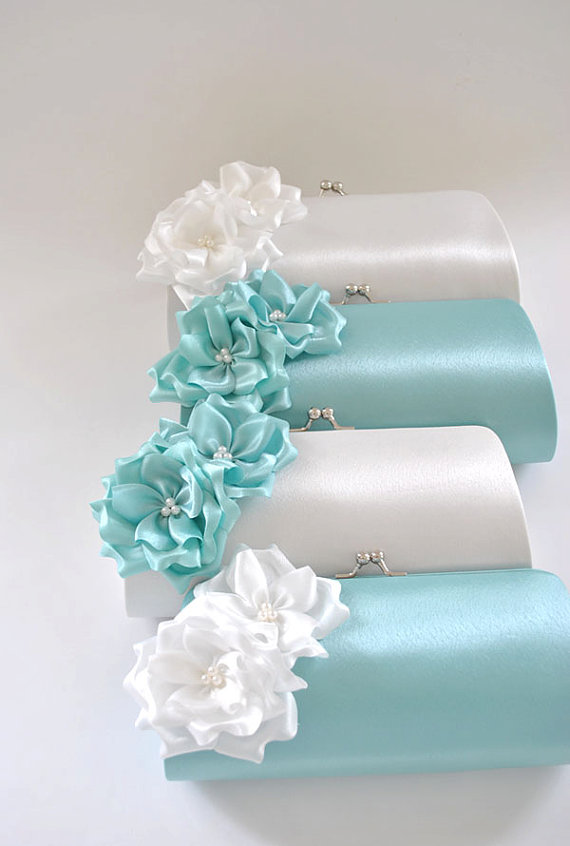 Wedding - Set of 8  Bridesmaid clutches / Wedding clutches  - Custom Color - STANDARD SHIPPING