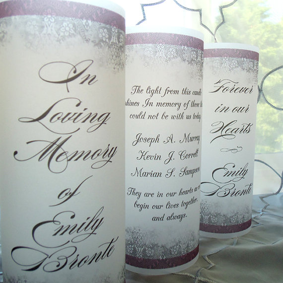 زفاف - Memorial Vellum Luminary Candle Surrounds - In Memory, Forever in our Hearts, Rememberance Candles