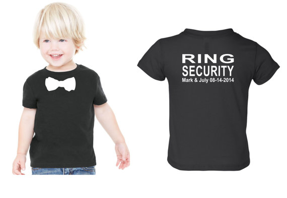 Свадьба - Personalized Ring security shirt Ring Bearer shirt tshirt bowtie tee wedding attire