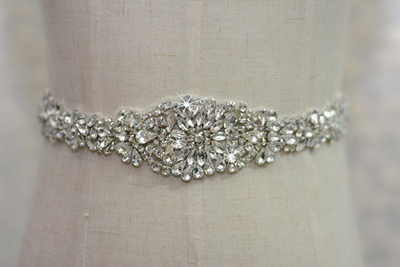 Hochzeit - bridal sash, rhinestone sash, bridal belt, wedding sash, wedding belt, crystal bridal sash