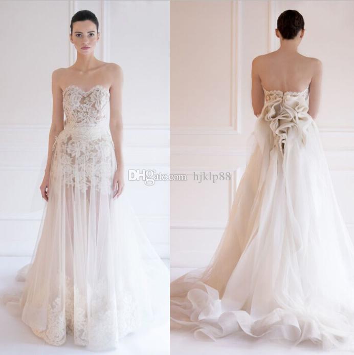 Свадьба - Custom Made 2015 New Arrival Maison Yeya Swxy Wedding Dresses Sweetheart Strapless Lace/Tulle Bridal Gowns Wedding Dress, $112.88 